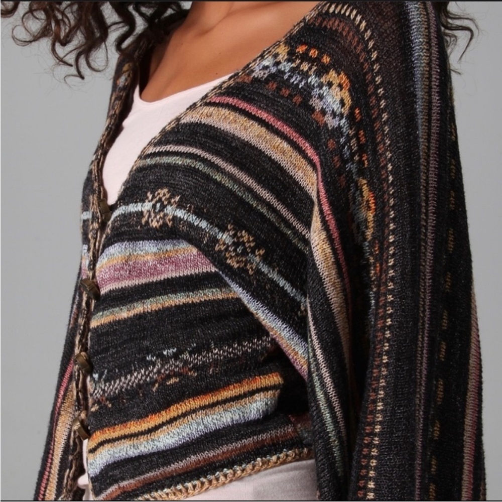 Flawless Free People Oversize Cardigan Nopal Kimono Style Cropped Bell Sleeve - Picture 5 of 15